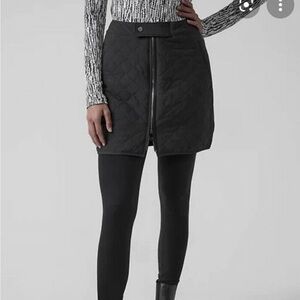NWT Athleta Black Quilted Apres Ski Mini Skirt Size 8
